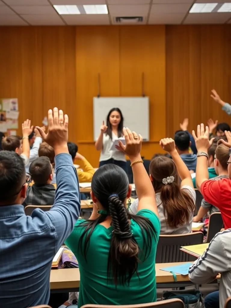 A dynamic photo capturing a facilitator leading an engaging workshop with students, demonstrating the interactive nature of Workshops and Training.
